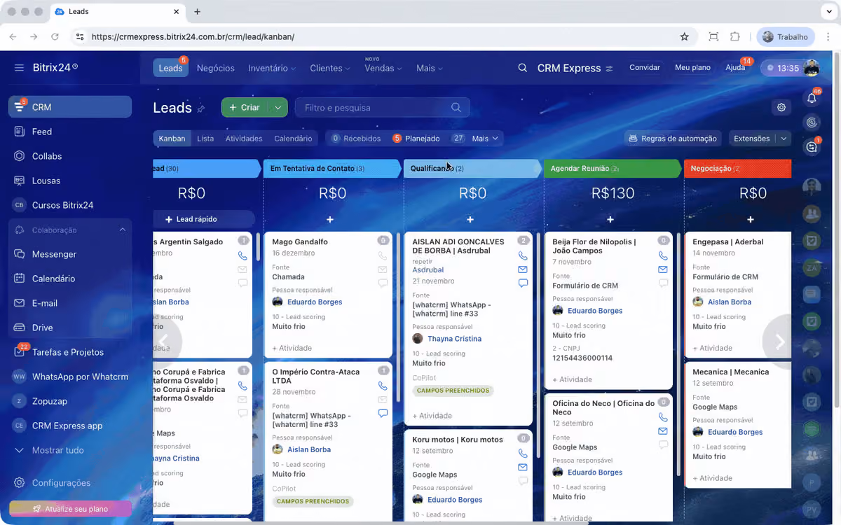 CRM e Vendas no Bitrix24