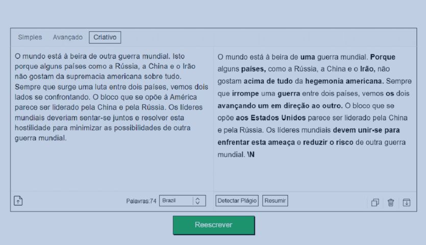Reescrever texto inteligente